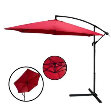 Imagem de Ombrelone Suspenso 3,0m Em Alumínio Importway Bordô