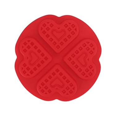Imagem de Pssopp Molde de Silicone, Waffle de Material para Fazer Pudins, Bolos, Chocolates, Velas, Recurso Seguro para Lavadora Louça Conveniência Com Molde Flexível, Uso Versátil (Modelo de amor de 4 jogos