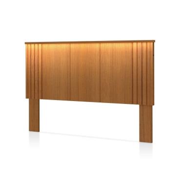 Imagem de Cabeceira para Cama de Casal com Led Duo Freijó