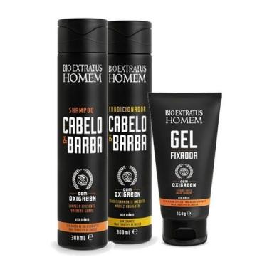 Imagem de Bio Extratus Homem Kit Cabelo e Barba Shampoo Condicionador 300ml e Ge