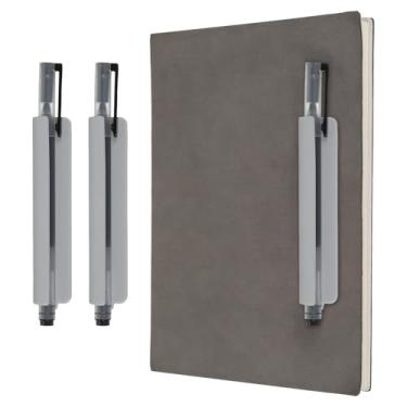 Imagem de PATIKIL 2 suportes adesivos para lápis, clipe universal de 105 mm de comprimento, suporte de caneta de silicone, organizador de canetas de escritório, para mesa, parede, prancheta, notebook, tablet