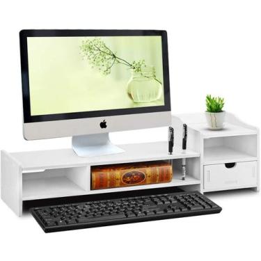 Imagem de Suporte de monitor, prateleira de computador portátil com gaveta organ