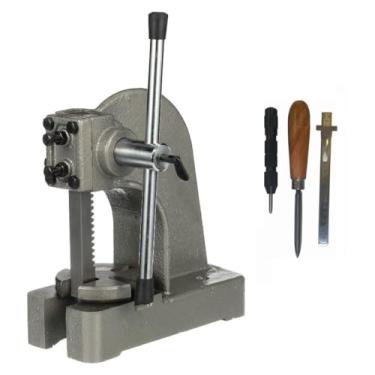 Imagem de HHIP Prensa de mandril de 1/2 tonelada, raspador triangular, perfurador central e regra 8600-0431 de 15 cm