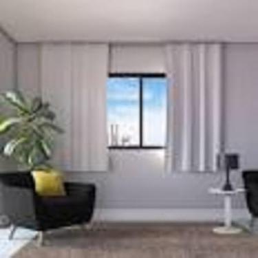 Imagem de Cortina Blackout,100% Corta Luz, Dupla Face, 4,20m x 1,90m, 3 Partes de 1,40m, Trilho Suíço MINI, PVC (Branco gelo)