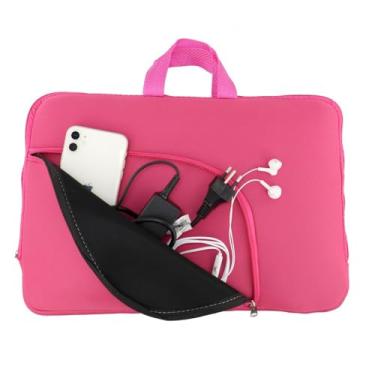 Imagem de Case Capa Mochila Bolsa de Notebook Slim Com Bolso Alça Compacta 13 14 15 17 Polegadas Capa (Rosa, 13'' Polegadas)