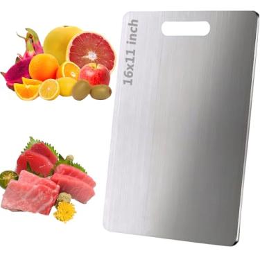 Imagem de Lunyi Tábua de corte de titânio, 2025 Pure Cut TitanIum Tábuas de corte dupla face para carne, frutas, legumes, tamanho grande, 40 cm × 28 cm