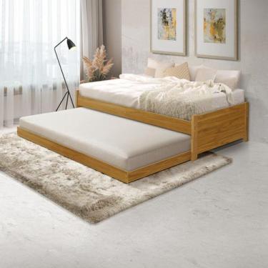 Imagem de Bicama Solteiro de Madeira Maciça Qualidade Com Cama Auxiliar Deslizan