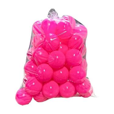Imagem de Pensou Comprou 200 Unidades Bolinhas Rosas Que Não Amassam Piscina Infantil Atóxicas Seguras Resistentes Leves Cercadinhos Playgrounds Festas