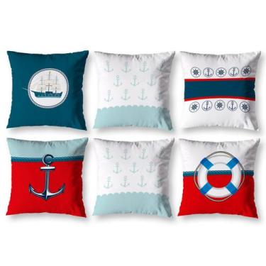 Imagem de Kit 6 Almofadas Cheias Estampadas Infantil 40cm x 40cm Zíper invisível