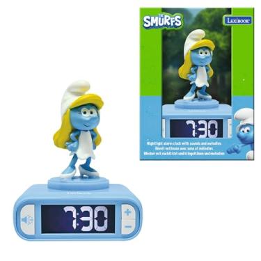 Imagem de Lexibook, The Smurfs, The Smurfs Nightlight Despertador, sons e melodias, tela LCD retroiluminada, luminoso, soneca, RL800SF