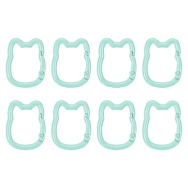 Imagem de PATIKIL Gancho de pressão, 8 peças de clipes de chaveiro em forma de gato fofo pequenos porta-chaves para bolsa, alça de bolsa, joias, acessórios de acampamento, verde escuro