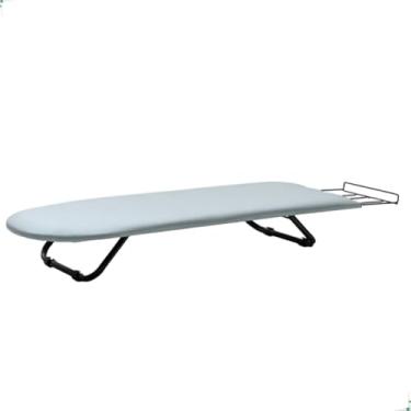 Imagem de Tabua de Passar Roupa Portatil Cama Mesa Bancada Taboa com Tecido Térmico Pés Dobráveis Porta Ferro(Preto)