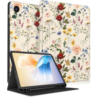 Imagem de LISEVO Capa para Samsung Galaxy Tab A9 Plus 27.9 cm (SM-X210/X216/X218), capa fólio bonita para meninas e mulheres com suporte para lápis, design semanal/sono automático para Samsung A9+ Plus, floral