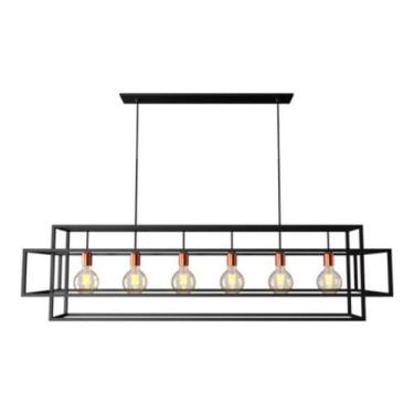 Imagem de Pendente Preto E Cobre 150CM Para 6 Lâmpadas E27 Eletrorastro