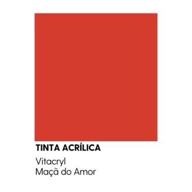 Imagem de Tinta Emborrachada Acetinada Vermelhos - Vitacryl, Maçã do Amor, 3,6 l