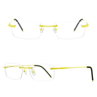 Imagem de VFDHN Armação de óculos de titânio masculina, ultraleve, sem aro, antiderrapante, esportiva (7)