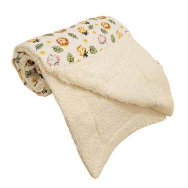 Imagem de Coberdrom Duas Faces Sherpa Estampado Para Infantil Leaozinho - Thity