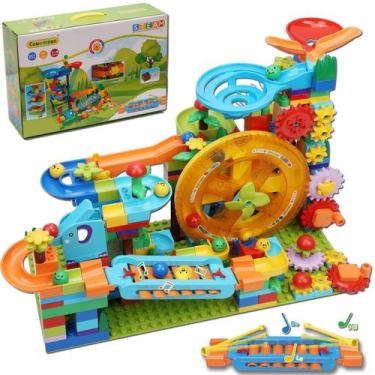 Imagem de Blocos de construção Marble Run COUOMOXA Circular Waterwheel