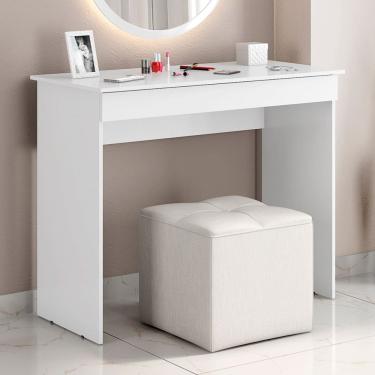 Imagem de Mesa Escrivaninha Penteadeira Romênia 90cm com 01 Gaveta Branco - Desk Design