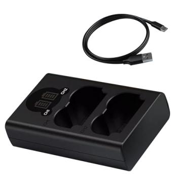 Imagem de Carregador de bateria de slot duplo 5V 2.1A NP-W235 LCD Display digital Micro-B e entrada tipo C adequado para Fujifilm XT5 XT4 XH2S