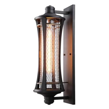 Imagem de LEONLITE Luzes de parede externas extragrandes de 53 cm, lanterna de parede estilo clássico, base E26 máxima de 60 W, suporte de parede para luminárias externas de grade vintage, luminária de varanda