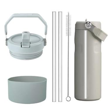 Imagem de 1 peça de substituição para tampa de copo Stanley ceFlow Flip Straw 2.0 garrafa de água 680 g, mais bota protetora de silicone para Iceflow de 680 g, com 2 canudos de substituição e 1 escova de