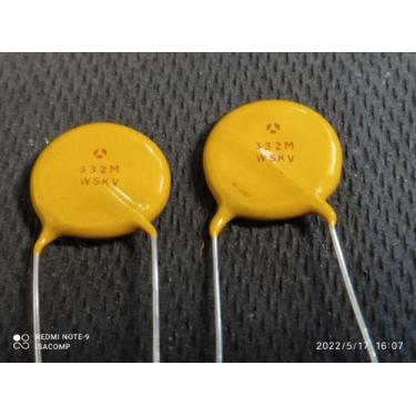 Imagem de 3x Capacitor Ceramico 3,3nf/5kv = 3k3/5kv Epox Thomson