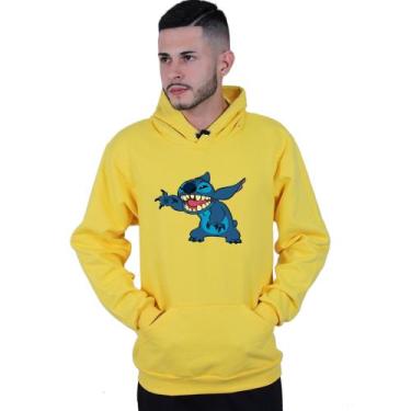 Imagem de Moletom Unissex Canguru Lilo Stitch Risada - Lafre, Amarelo, G