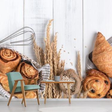 Imagem de Papel de Parede Pão Padaria Massa Trigo Sala Adesivo - 420pcm - Allodi