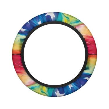 Imagem de Panskyllis Capa de volante para carrinho de golfe Dia da Independência, acessórios para carrinho de golfe, antiderrapante, absorção de suor, decoração de interiores, inodoro, universal, 33,5 cm