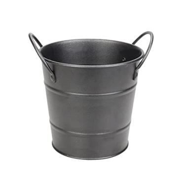 Imagem de Balde de gelo para festas, 1 peça, mini balde de gelo, duas alças, recipiente de gelo de metal preto portátil, baldes de batatas fritas, baldes para bar, festa em casa, recipiente de gelo, balde de