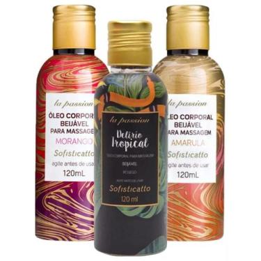 Imagem de Óleo Beijável Massagem Morango + Óleo Beijável Massagem Amarula + Óleo