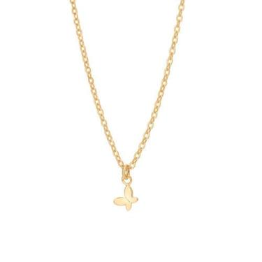 Imagem de Colar Rommanel Banhado Ouro Pingente Borboleta Pequena 45cm 532180