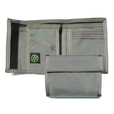 Imagem de Carteira dobrável de nylon com bolso para moedas com zíper, Cinza balístico, One Size, Carteira dobrável