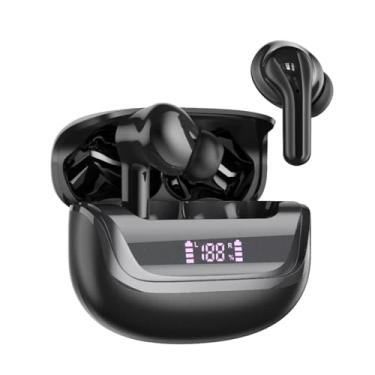 Imagem de Fones de ouvido sem fio, Bluetooth 5.4, estéreo de graves profundos, fones de ouvido intra-auriculares i66 com 4 microfones ENC, display LED 45H Playtime, mini estojo de carregamento,