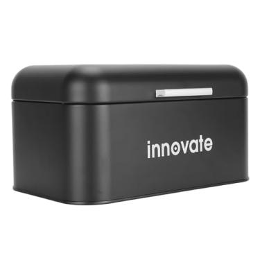 Imagem de Aqur2020 Metal Bread Box Pão Bin Recipiente De Armazenamento De Pão Espaçoso Aço Carbono Organizador para Sala Quarto Cozinha (retângulo)
