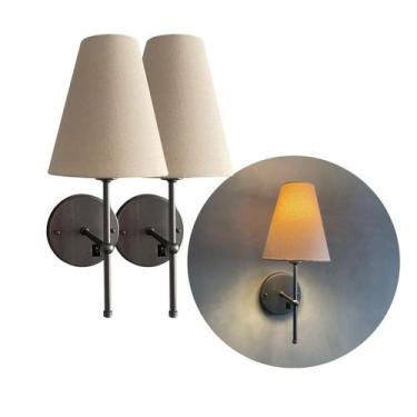 Imagem de Kit 2 Arandelas de Parede Clássico Com Interruptor com Cúpula ref 05 S