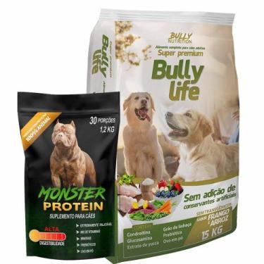 Imagem de Ração Super Premium Bully Life 15kg + Suplemento Bully Monster 1,2kg  