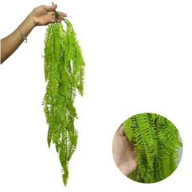 Imagem de Samambaia Artificial Pendente Folhagem Verde Decorativo Sala - PlantaI
