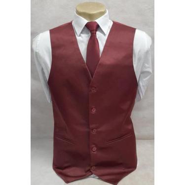 Imagem de Colete Social Adulto - Vinho Acetinado - COD: CS155 - Império das Grav