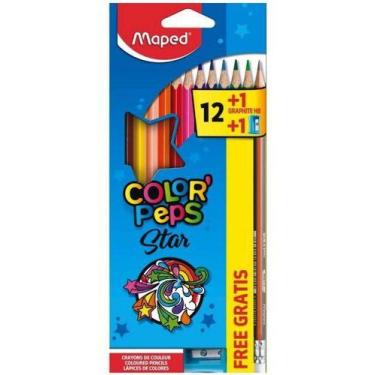 Imagem de Lápis De Cor ColorPeps Star 12 Cores Mais Apontador e Lápis Grafite  M