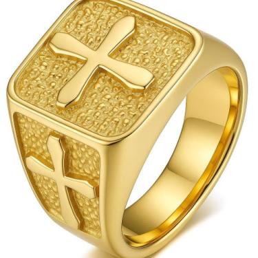 Imagem de Anel Masculino Cristão Homem Cristo Jesus Católico Fé Deus Comendador 