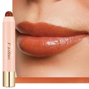 Imagem de Oulac Batom Laranja - Bálsamo Labial Hidratante Com Cor Para Lábios Secos, Lápis De Cera Vermelho Ferrugem E Blush Maquiagem As Bochechas, 2,48G, Abóbora, Por Favor! (07)