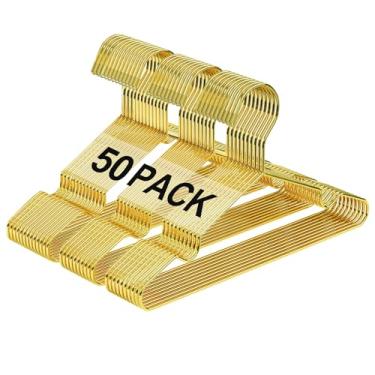 Imagem de Cabides infantis dourados para bebês, pacote com 50