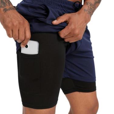 Imagem de short 2 em 1 para academia treino fitness anti assadura com proteção u