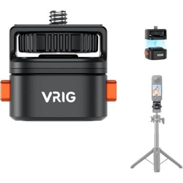 Imagem de Adaptador magnético de liberação rápida VRIG AC12 com rosca de parafuso de 0,6 cm para Insta360 X5/X4/X3/DJI OSMO Pocket 3, suporte de tripé, orifício de parafuso de 0,6 cm para tripé, monopé