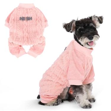Imagem de KOOLTAIL Pijama para cães pequenos – Suéter de lã para cães com coleira em D, casacos quentes de inverno e frio para cachorrinhos, cães pequenos e médios, macacão elástico super macio para meninos e