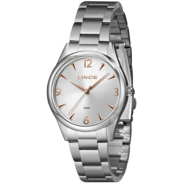 Imagem de Relógio LINCE feminino analógico prata rosê LRMJ169L36 S2SX