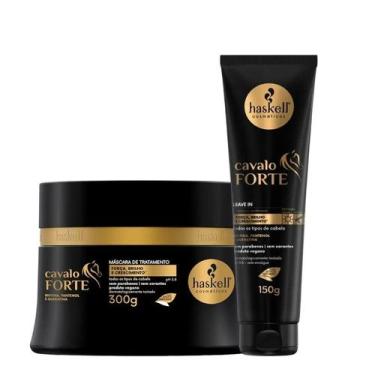 Imagem de Kit Cavalo Forte 1 Máscara 300ml 1 Leave In 150g Haskell