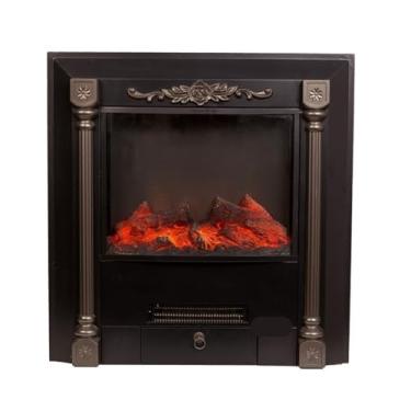 Imagem de Lareira Decorativa Aquecedor de lareira elétrica embutido, chama realista 3D, controle remoto, decorativa coluna romana